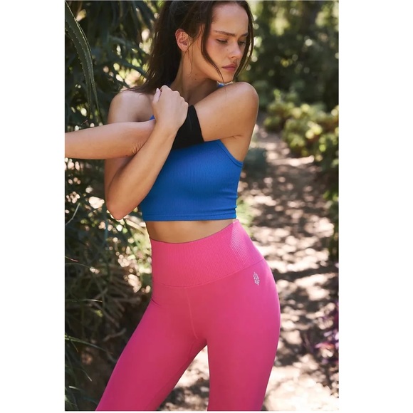 Free People Good Karma Leggings High-Rise 7/8 Electric Peony - Picture 3 of 5